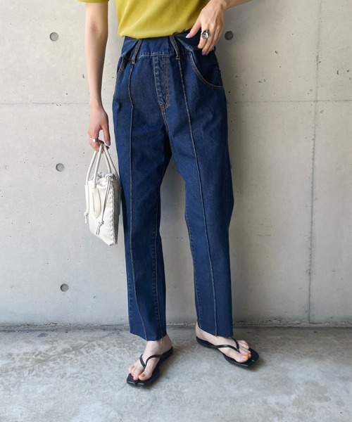 CAPRICIEUX LE'MAGE（カプリシューレマージュ）の「フロントタックデニム（デニムパンツ・レディース・ホワイト/インディゴブルー・FREE）」の15枚目の写真