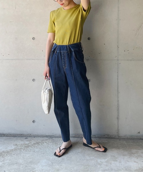 CAPRICIEUX LE'MAGE（カプリシューレマージュ）の「フロントタックデニム（デニムパンツ・レディース・ホワイト/インディゴブルー・FREE）」の18枚目の写真