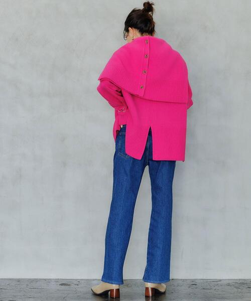 green label relaxing（グリーンレーベルリラクシング）の「SERENITY セレニティ ハイネック プルオーバー ニット（ニット/セーター・レディース・ピンク/ダークグレー/ベージュ/ブラック/ターコイズブルー・FREE）」の8枚目の写真