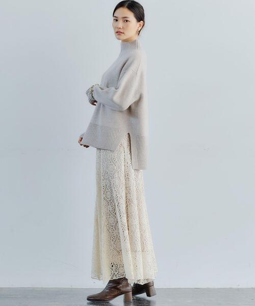 green label relaxing（グリーンレーベルリラクシング）の「SERENITY セレニティ ハイネック プルオーバー ニット（ニット/セーター・レディース・ピンク/ダークグレー/ベージュ/ブラック/ターコイズブルー・FREE）」の17枚目の写真