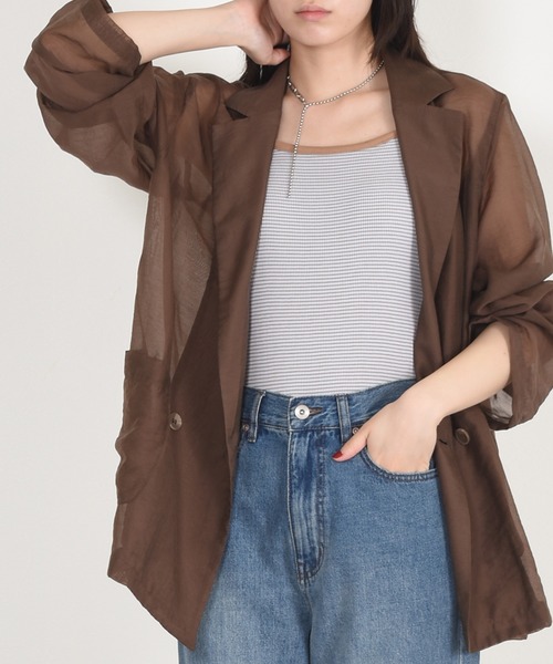 w closet（ダブルクローゼット）の「シアーW前テーラードジャケット