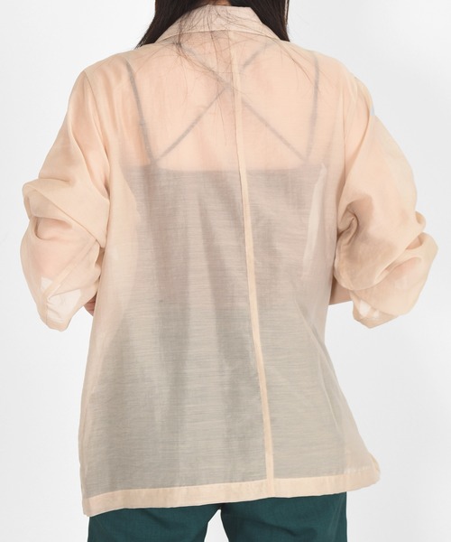 w closet（ダブルクローゼット）の「シアーW前テーラードジャケット（テーラードジャケット・レディース・ブラウン/ライトグリーン/スモークグレー/ライトベージュ・FREE）」の8枚目の写真