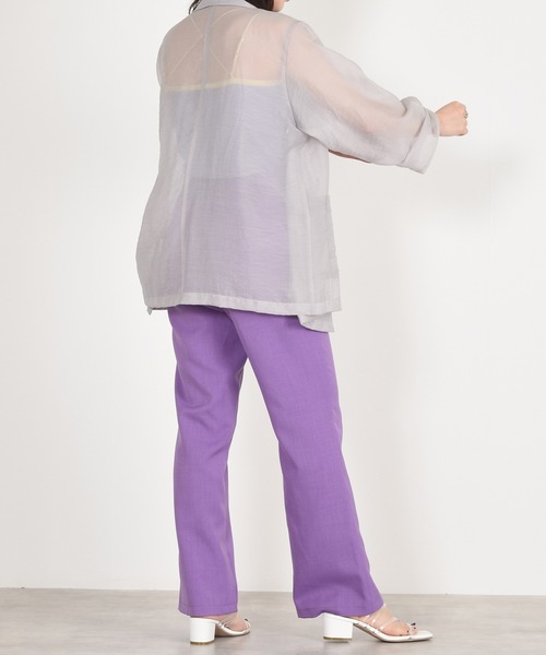 w closet（ダブルクローゼット）の「シアーW前テーラードジャケット（テーラードジャケット・レディース・ブラウン/ライトグリーン/スモークグレー/ライトベージュ・FREE）」の16枚目の写真