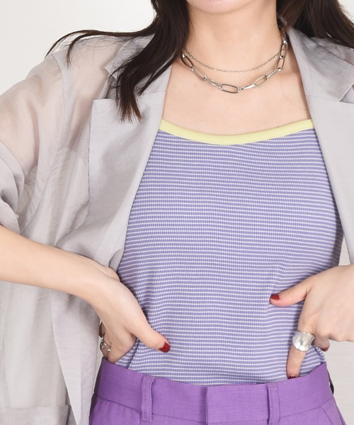 w closet（ダブルクローゼット）の「シアーW前テーラードジャケット（テーラードジャケット・レディース・ブラウン/ライトグリーン/スモークグレー/ライトベージュ・FREE）」の17枚目の写真