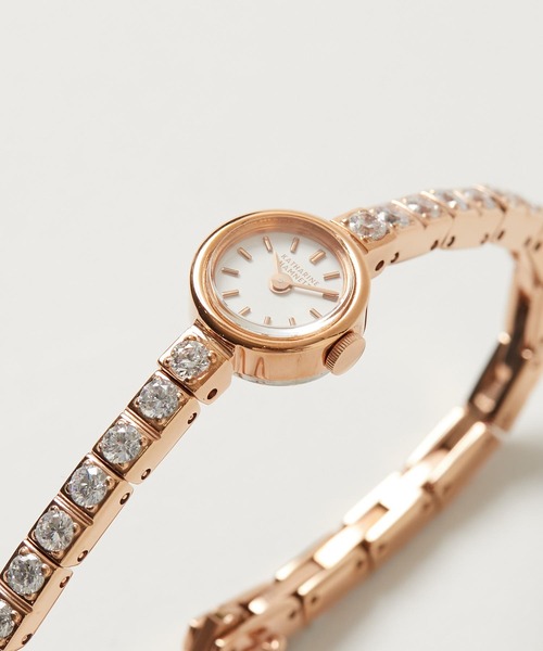 KATHARINE HAMNETT LONDON （キャサリンハムネットロンドン）の「KATHARINE HAMNETT LONDON/キャサリンハムネットロンドン Small Round Watch Cubic Zirconia（アナログ腕時計・レディース・ゴールド/ピンク・FREE）」の10枚目の写真