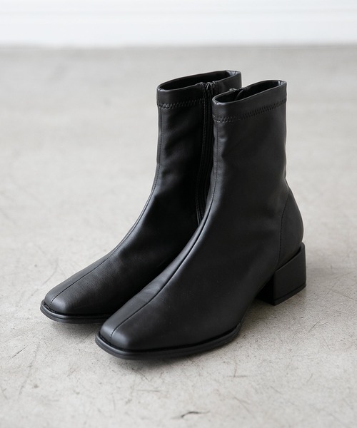 A part by(アパートバイ)の「ストレッチスクエアショートブーツ 215234(ブーツ・レディース・ブラック/オフホワイト/ライトベージュ/グレー系その他2・MEDIUM/LARGE)」の17枚目の写真