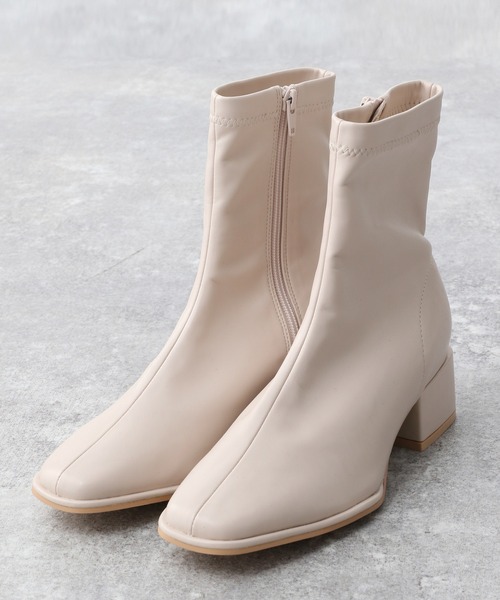 A part by(アパートバイ)の「ストレッチスクエアショートブーツ 215234(ブーツ・レディース・ブラック/オフホワイト/ライトベージュ/グレー系その他2・MEDIUM/LARGE)」の22枚目の写真