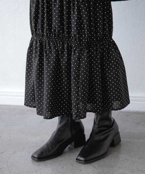 A part by(アパートバイ)の「ストレッチスクエアショートブーツ 215234(ブーツ・レディース・ブラック/オフホワイト/ライトベージュ/グレー系その他2・MEDIUM/LARGE)」の7枚目の写真
