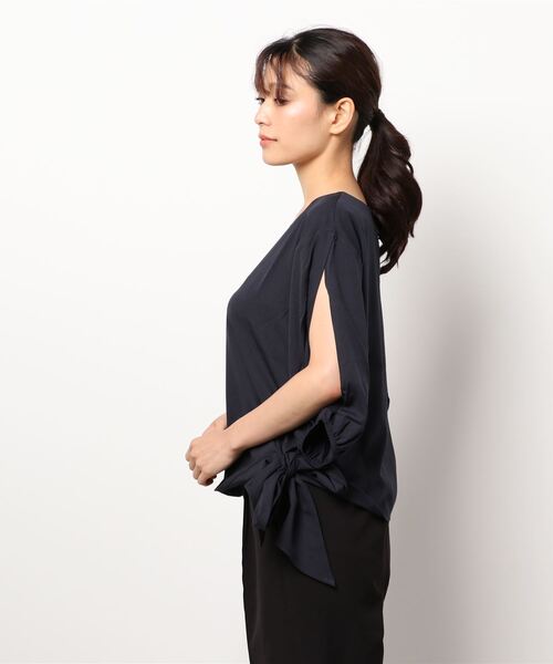 SELECT LEVERY(セレクトリベリー)の「(Emma)サイドリボンブラウス(シャツ/ブラウス・レディース・ホワイト/ネイビー/グリーン/ラベンダー・SMALL/MEDIUM/LARGE)」の14枚目の写真