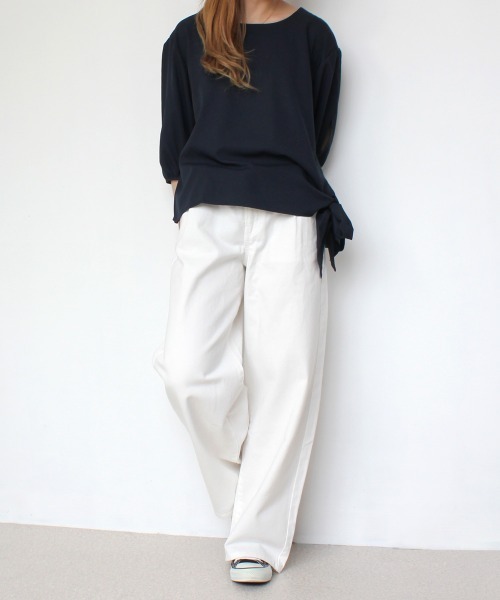 SELECT LEVERY(セレクトリベリー)の「(Emma)サイドリボンブラウス(シャツ/ブラウス・レディース・ホワイト/ネイビー/グリーン/ラベンダー・SMALL/MEDIUM/LARGE)」の13枚目の写真