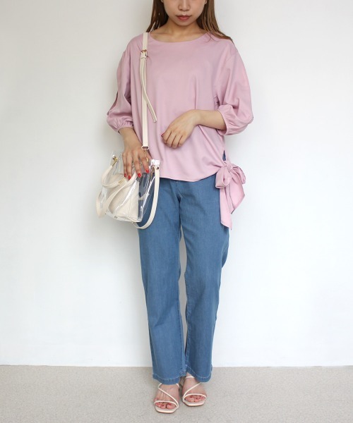SELECT LEVERY(セレクトリベリー)の「(Emma)サイドリボンブラウス(シャツ/ブラウス・レディース・ホワイト/ネイビー/グリーン/ラベンダー・SMALL/MEDIUM/LARGE)」の16枚目の写真