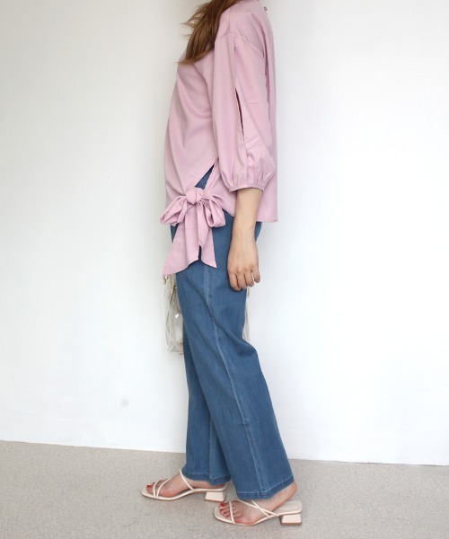 SELECT LEVERY(セレクトリベリー)の「(Emma)サイドリボンブラウス(シャツ/ブラウス・レディース・ホワイト/ネイビー/グリーン/ラベンダー・SMALL/MEDIUM/LARGE)」の22枚目の写真