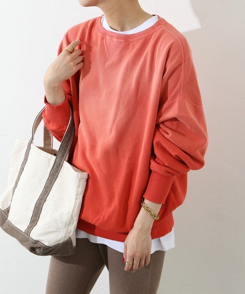 RIDING HIGH（ライディングハイ）の「■■《別注》【RIDING HIGH/ライディングハイ】ヴィンテージ 風スウェット◆（Tシャツ/カットソー・レディース・ネイビー/レッド/ナチュラル/キャメル・LARGE）」の4枚目の写真