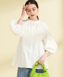 Ray BEAMS | Ray BEAMS / ギャザー ボリュームスリーブ シャツ(シャツ/ブラウス)