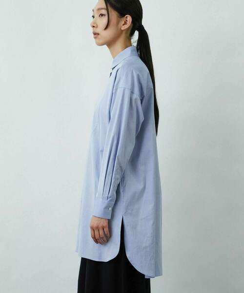 LOISIR（ロワズィール）の「ラウンドカラーチュニックシャツ（チュニック・レディース・サックスブルー/チェック/オフホワイト・FREE）」の22枚目の写真