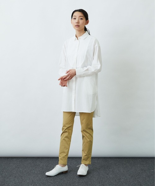 LOISIR（ロワズィール）の「ラウンドカラーチュニックシャツ（チュニック・レディース・サックスブルー/チェック/オフホワイト・FREE）」の4枚目の写真