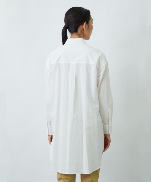 LOISIR（ロワズィール）の「ラウンドカラーチュニックシャツ（チュニック・レディース・サックスブルー/チェック/オフホワイト・FREE）」の11枚目の写真