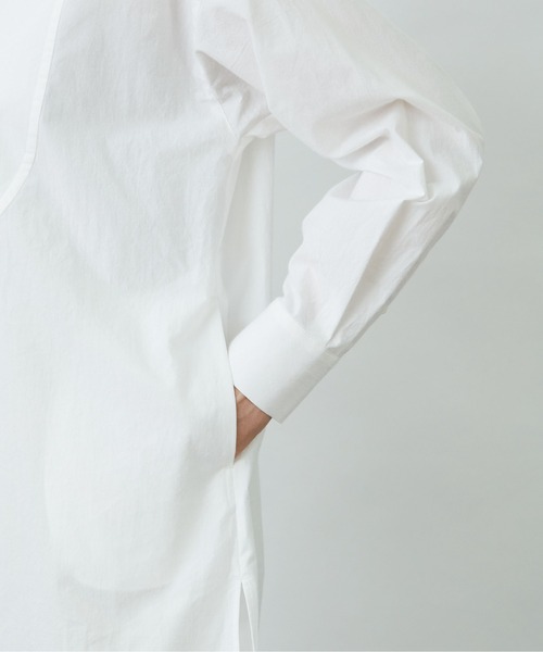 LOISIR（ロワズィール）の「ラウンドカラーチュニックシャツ（チュニック・レディース・サックスブルー/チェック/オフホワイト・FREE）」の9枚目の写真