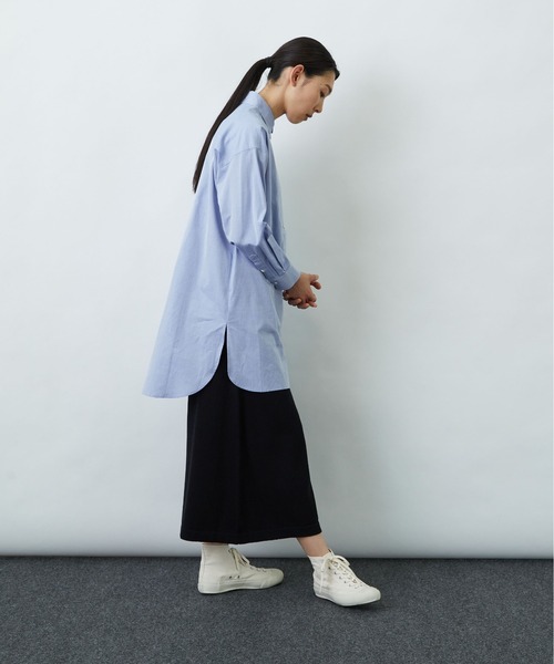 LOISIR（ロワズィール）の「ラウンドカラーチュニックシャツ（チュニック・レディース・サックスブルー/チェック/オフホワイト・FREE）」の18枚目の写真