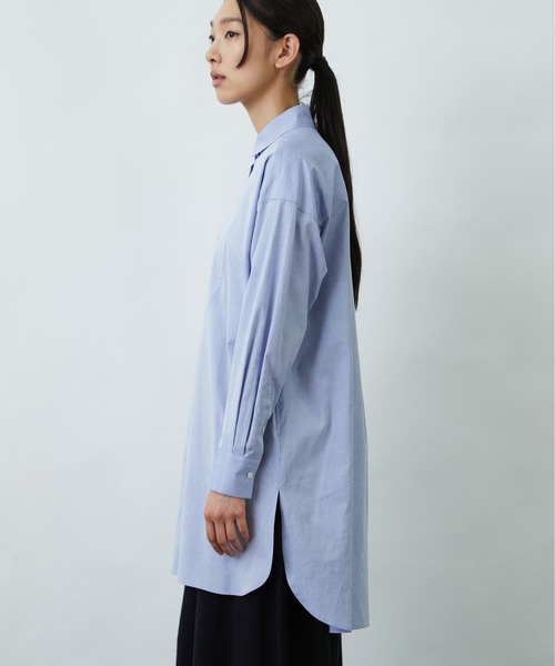 LOISIR（ロワズィール）の「ラウンドカラーチュニックシャツ（チュニック・レディース・サックスブルー/チェック/オフホワイト・FREE）」の12枚目の写真