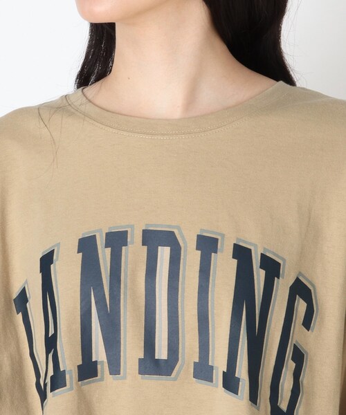 Cutie Blonde(キューティーブロンド)の「◆ルーズBIGロゴプルオーバー【ショート丈】(Tシャツ/カットソー・レディース・ベージュ/ブラック・02/01/03)」の5枚目の写真