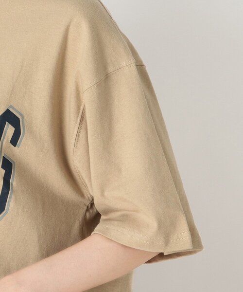 Cutie Blonde(キューティーブロンド)の「◆ルーズBIGロゴプルオーバー【ショート丈】(Tシャツ/カットソー・レディース・ベージュ/ブラック・02/01/03)」の6枚目の写真