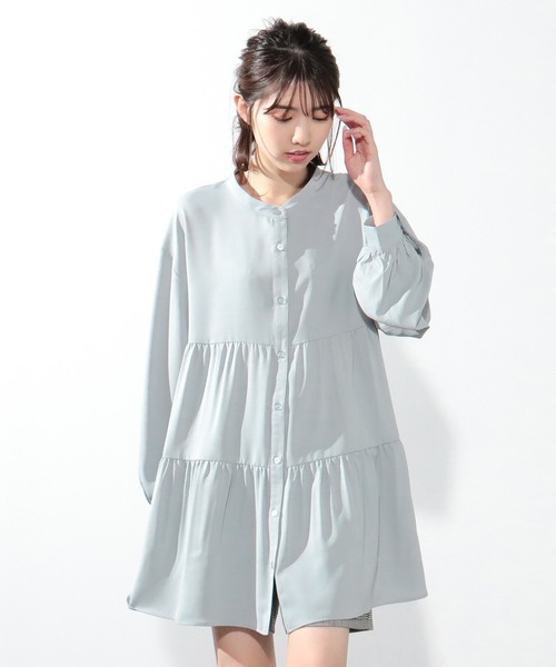 Honeys(ハニーズ)の「ティアードブラウス(シャツ/ブラウス・レディース・ホワイト/ブラック/ベージュ/ブルー系その他・S/M/L)」の4枚目の写真