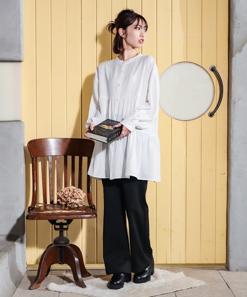 Honeys(ハニーズ)の「ティアードブラウス(シャツ/ブラウス・レディース・ホワイト/ブラック/ベージュ/ブルー系その他・S/M/L)」の12枚目の写真