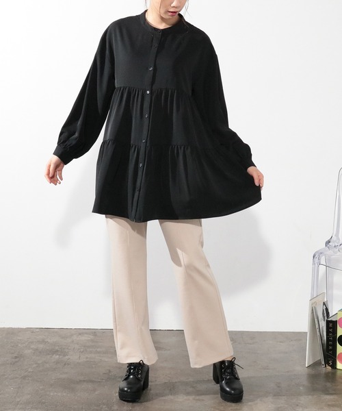 Honeys(ハニーズ)の「ティアードブラウス(シャツ/ブラウス・レディース・ホワイト/ブラック/ベージュ/ブルー系その他・S/M/L)」の16枚目の写真