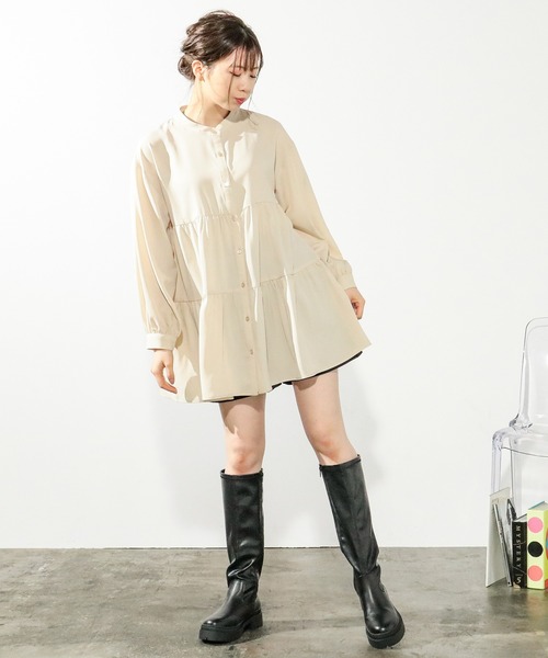 Honeys(ハニーズ)の「ティアードブラウス(シャツ/ブラウス・レディース・ホワイト/ブラック/ベージュ/ブルー系その他・S/M/L)」の18枚目の写真