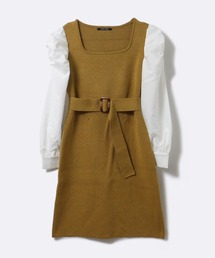 one way | 【oneway】袖異素材ニットワンピース(ワンピース)