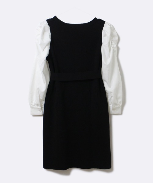 one way（ワンウェイ）の「【oneway】袖異素材ニットワンピース（ワンピース・レディース・ブラック/ベージュ/イエロー・FREE）」の4枚目の写真