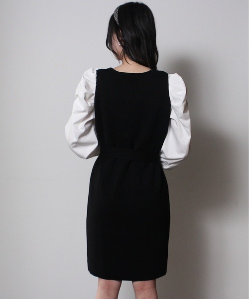 one way（ワンウェイ）の「【oneway】袖異素材ニットワンピース（ワンピース・レディース・ブラック/ベージュ/イエロー・FREE）」の15枚目の写真