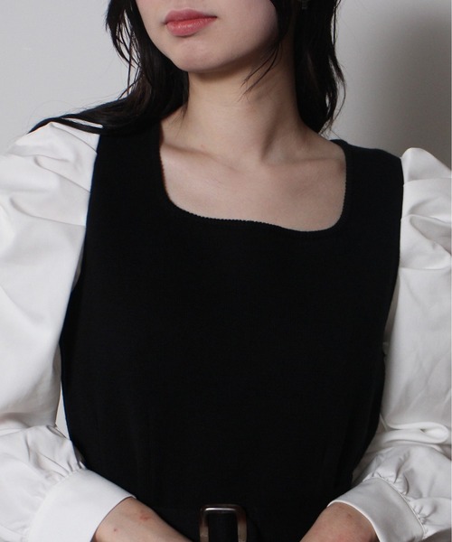 one way（ワンウェイ）の「【oneway】袖異素材ニットワンピース（ワンピース・レディース・ブラック/ベージュ/イエロー・FREE）」の17枚目の写真