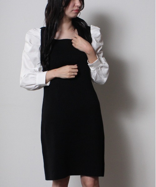 one way（ワンウェイ）の「【oneway】袖異素材ニットワンピース（ワンピース・レディース・ブラック/ベージュ/イエロー・FREE）」の20枚目の写真