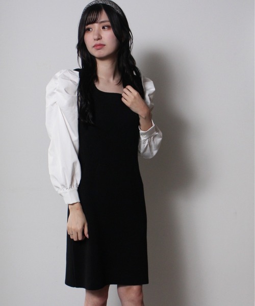 one way（ワンウェイ）の「【oneway】袖異素材ニットワンピース（ワンピース・レディース・ブラック/ベージュ/イエロー・FREE）」の21枚目の写真