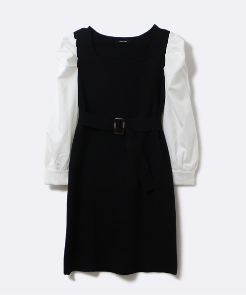 one way（ワンウェイ）の「【oneway】袖異素材ニットワンピース（ワンピース・レディース・ブラック/ベージュ/イエロー・FREE）」の22枚目の写真