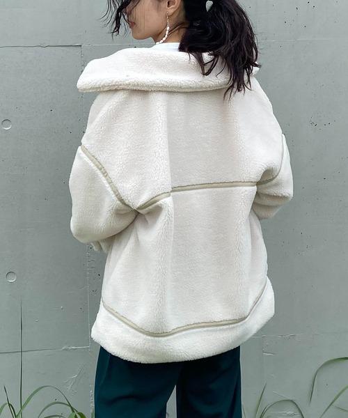 AS KNOW AS plus(アズノゥアズプラス)の「◇ボアステンカラーオーバーブルゾン(ブルゾン・レディース・ベージュ/アイボリー/モカ/グレイッシュベージュ・FREE)」の19枚目の写真