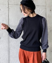 deux amour | 袖チエックカットソー(Tシャツ/カットソー)