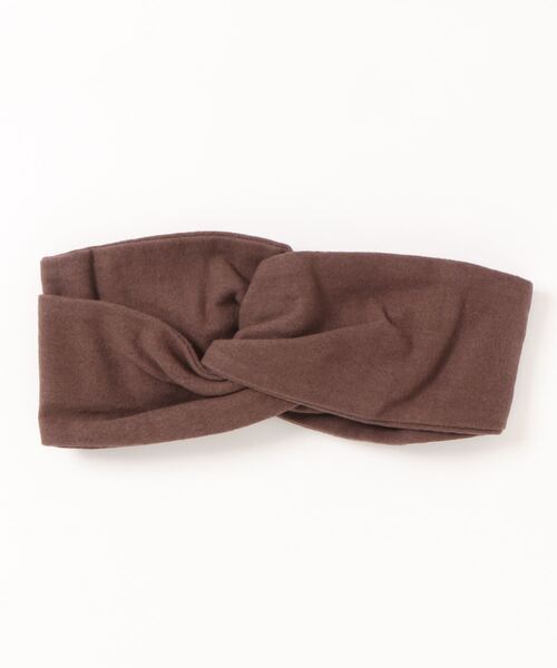 Samansa Mos2（サマンサ モスモス）の「麻綿クロスヘアバンド（ヘアバンド・レディース・ベージュ/ブラウン・ﾌﾘ-）」の2枚目の写真