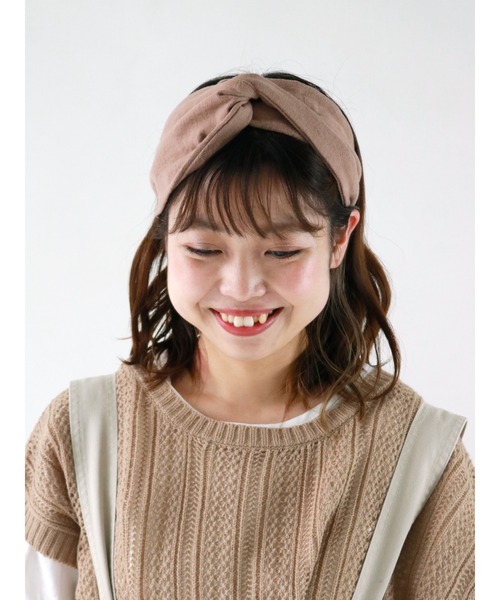 Samansa Mos2（サマンサ モスモス）の「麻綿クロスヘアバンド（ヘアバンド・レディース・ベージュ/ブラウン・ﾌﾘ-）」の4枚目の写真