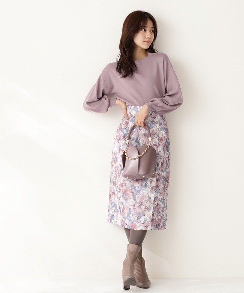 PROPORTION BODY DRESSING（プロポーションボディドレッシング）の「フラワージャガードタイトスカート / 1211220018（スカート・レディース・ピンク/ボルドー/グリーン・MEDIUM/SMALL）」の3枚目の写真