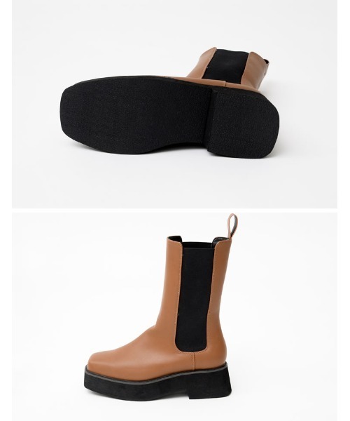 Re:EDIT(リエディ)の「スクエアトゥサイドゴアブーツ(ブーツ・レディース・ブラック/ブラウン/キャメル・SMALL/MEDIUM/LARGE/X-LARGE/XX-LARGE)」の8枚目の写真