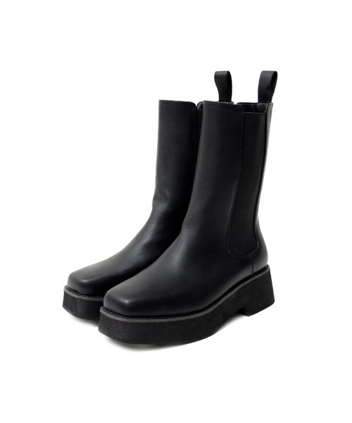 Re:EDIT(リエディ)の「スクエアトゥサイドゴアブーツ(ブーツ・レディース・ブラック/ブラウン/キャメル・SMALL/MEDIUM/LARGE/X-LARGE/XX-LARGE)」の9枚目の写真