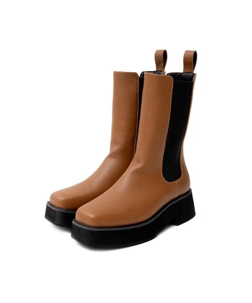 Re:EDIT(リエディ)の「スクエアトゥサイドゴアブーツ(ブーツ・レディース・ブラック/ブラウン/キャメル・SMALL/MEDIUM/LARGE/X-LARGE/XX-LARGE)」の10枚目の写真