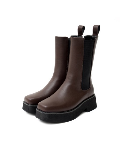 Re:EDIT(リエディ)の「スクエアトゥサイドゴアブーツ(ブーツ・レディース・ブラック/ブラウン/キャメル・SMALL/MEDIUM/LARGE/X-LARGE/XX-LARGE)」の12枚目の写真