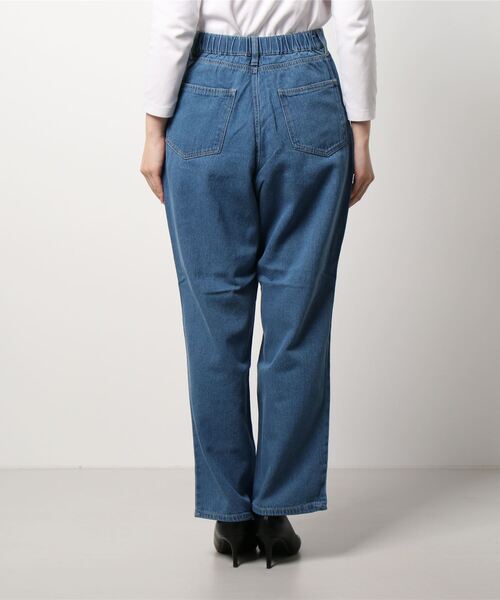 Samansa Mos2（サマンサ モスモス）の「デニムストレートパンツ（デニムパンツ・レディース・ブルー・ﾌﾘ-）」の3枚目の写真
