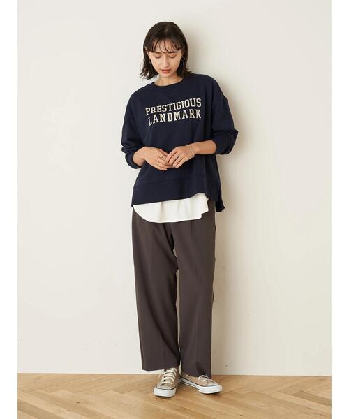 earth music&ecology（アースミュージックアンドエコロジー）の「グラフィックスウェット(ベーシック) ＊（Tシャツ/カットソー・レディース・チャコールグレー/ネイビー/アイボリー/モカ・FREE）」の5枚目の写真