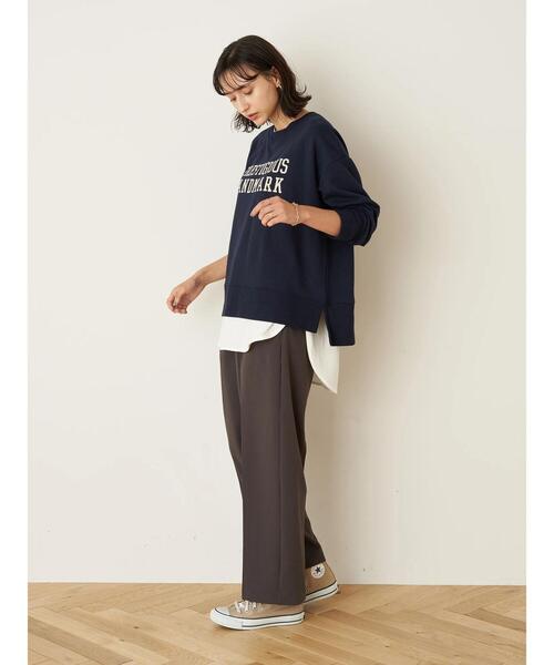 earth music&ecology（アースミュージックアンドエコロジー）の「グラフィックスウェット(ベーシック) ＊（Tシャツ/カットソー・レディース・チャコールグレー/ネイビー/アイボリー/モカ・FREE）」の6枚目の写真