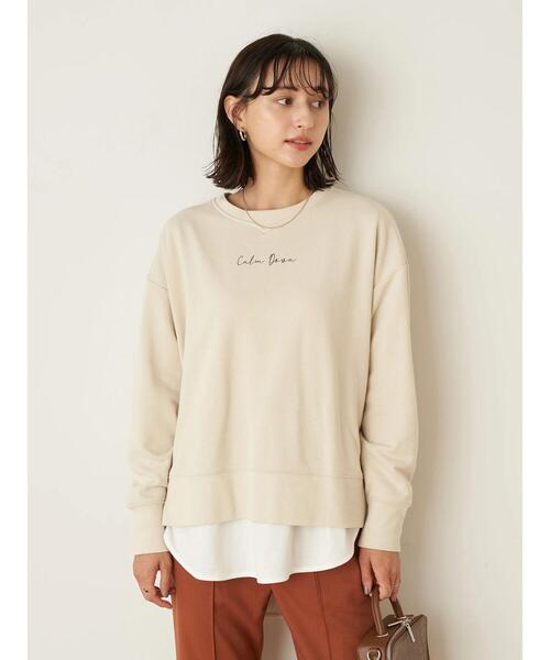 earth music&ecology（アースミュージックアンドエコロジー）の「グラフィックスウェット(ベーシック) ＊（Tシャツ/カットソー・レディース・チャコールグレー/ネイビー/アイボリー/モカ・FREE）」の8枚目の写真